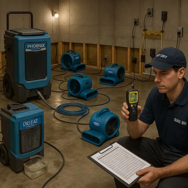 Structural Drying and Dehumidification process in Weston, WI
